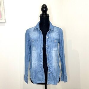 MUDDJeans Long Sleeve Blue Button Up